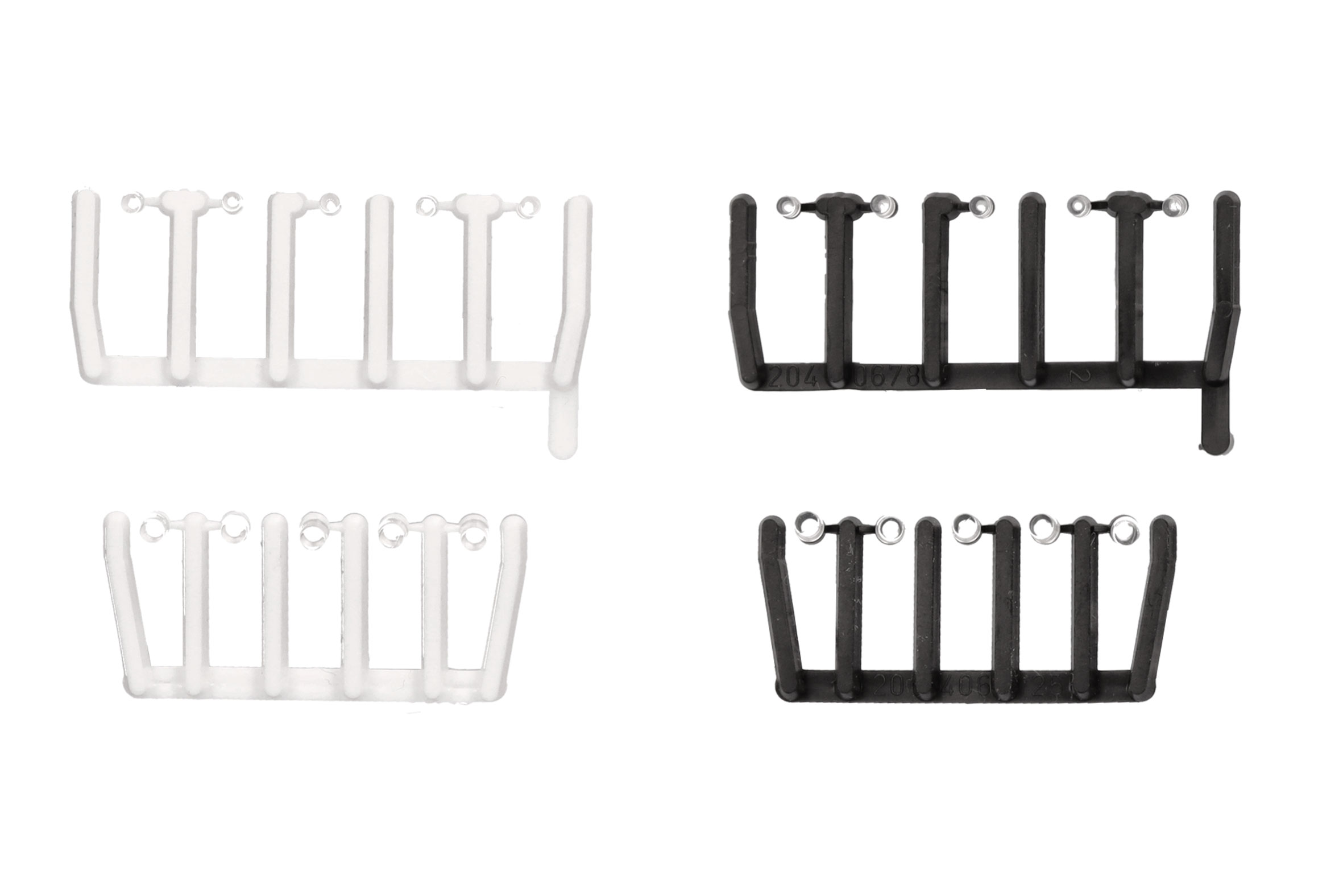 Herpa Zubehör 054850 | 80 Signallichter transparent mit schwarzen und weißen Sockeln | 1:87