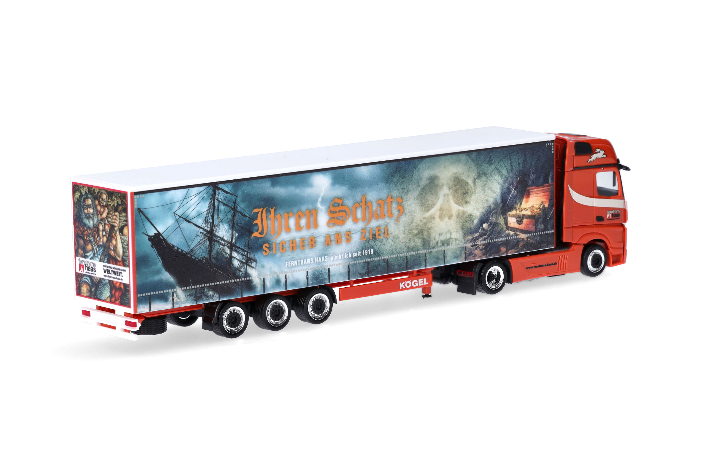 Herpa 317450 | MB Actros L Gigaspace Lowlinergardinenplanen-Sattelzug | Ferntrans Haas | 1:87